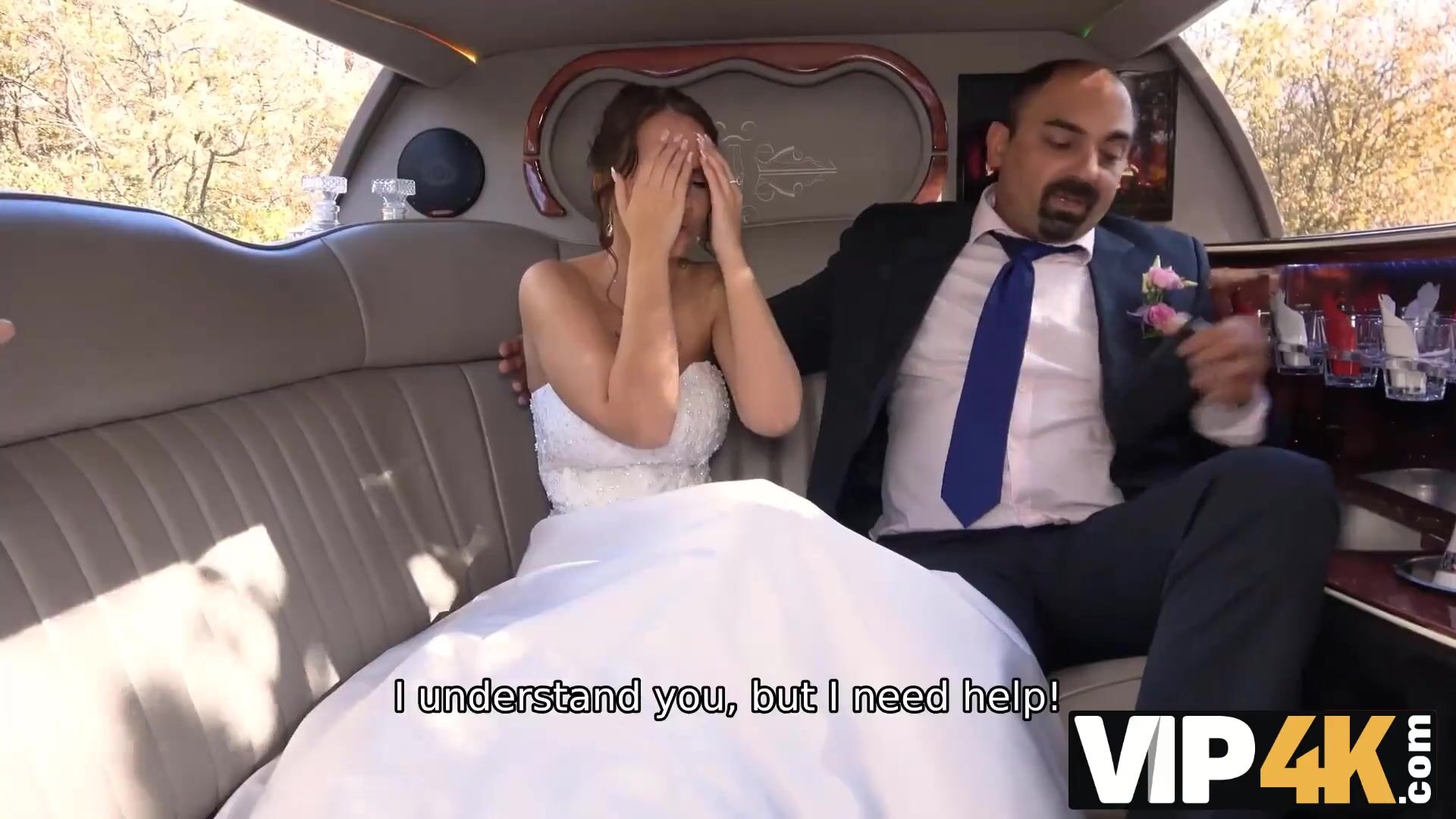 Bride Permits Husband To Watch Her Having Ass Scored In Limo