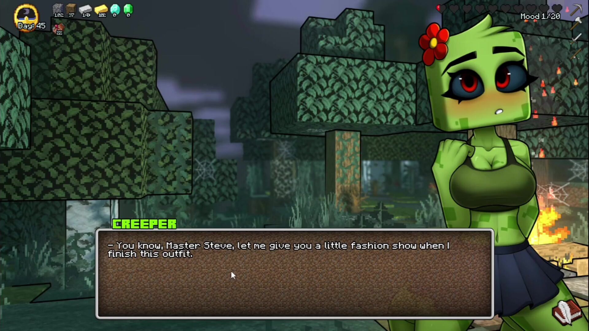 Gameplay] Minecraft Horny Craft #2 Creeper Girl Big Boobs Cosplay At Night  - FAPCAT